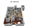 The Laurel Apartments 1x1 B 3D Floor Plan The Laurel Apartments 1x1 B 3D Floor Plan
